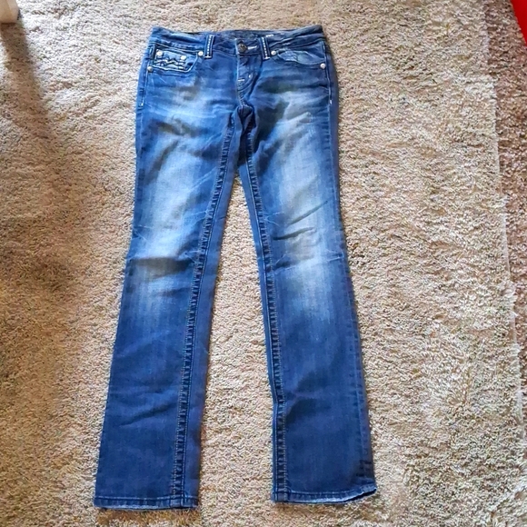 EUC MISS ME Size 28 Straight Blue Jeans - Picture 2 of 15